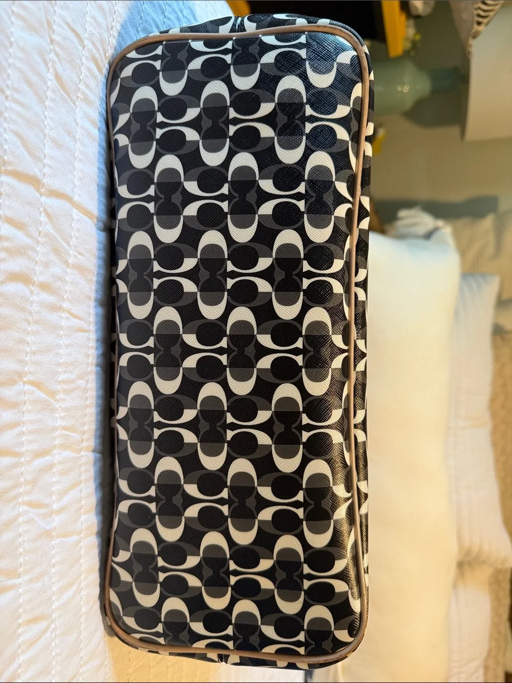 Coach Black & White Signature C Op tote